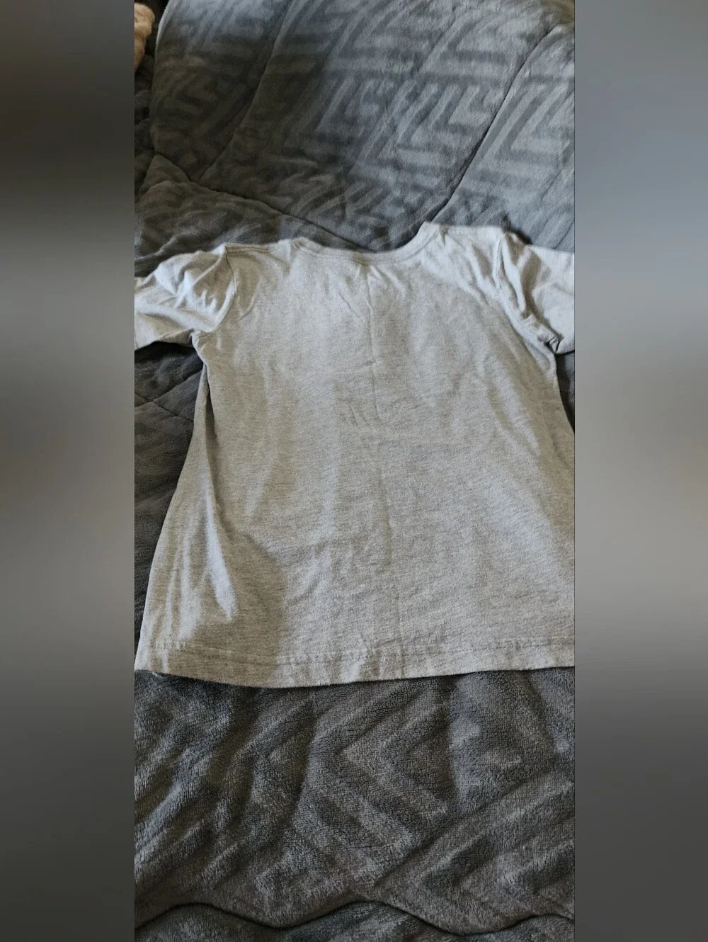 Nike Gray Short-Sleeve Graphic Tee with Black & Red Accents